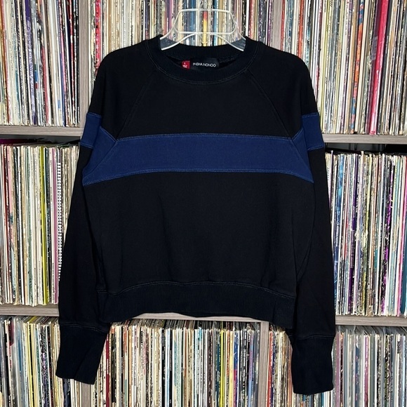 Misha Nonoo Memphis Sweatshirt in Black & Navy Combo Size Small - Picture 4 of 8